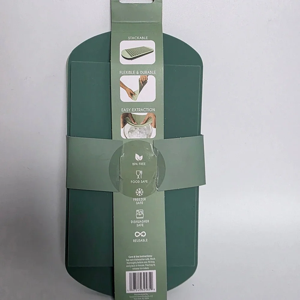 Gourmet Kitchen 2PC Crushed Ice Cube Trays Silicone Mini Mold Sage Forest Green
